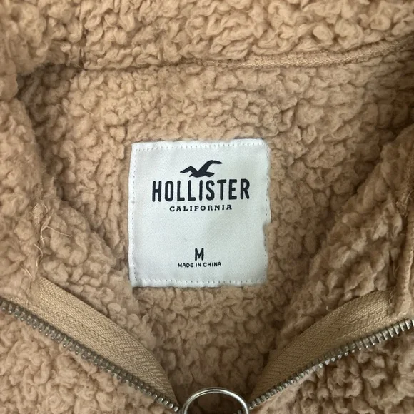 Hollister Beige Fleece Half-Zip - Picture 2 of 2